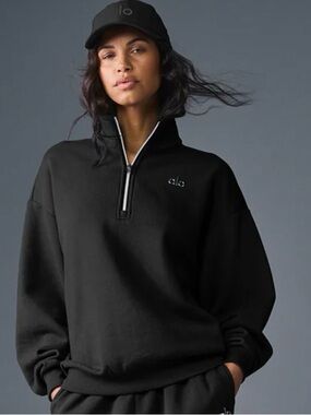 ALO Yoga Black Half-Zip Relaxed Pullover (oversized could fit larger)